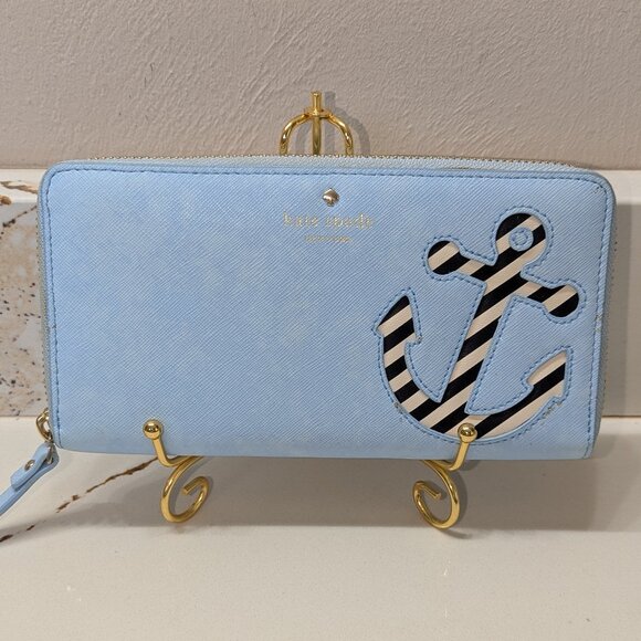 kate spade Handbags - Kate Spade light blue "Go Overboard" Anchor wallet. EUC!